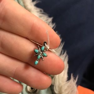Vintage Jewelry - Tiny STERLING Turquoise Cross Pendant Religious Vintage Jewelry - Tiny STERLING Turquoise Cross Pendant Religious